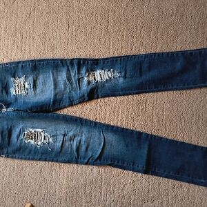Rampage Dark Blue Distressed Women Jeans